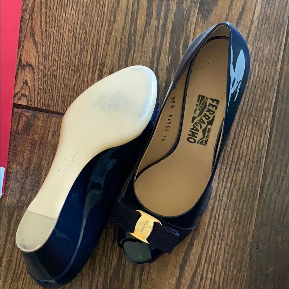 Salvatore Ferregamo peep toe wedges
